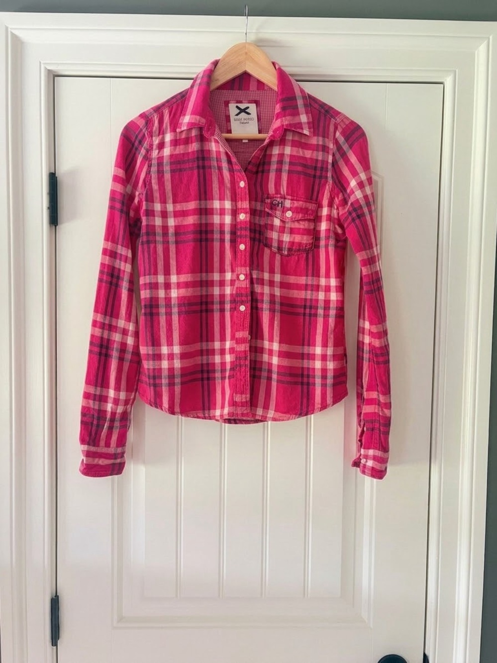 Gilly Hicks Pink Plaid Button-Down Shirt